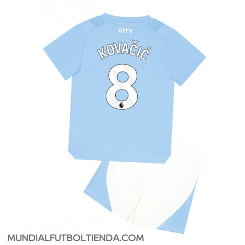 Camiseta Manchester City Mateo Kovacic #8 Primera Equipación Replica 2023-24 para niños mangas cortas (+ Pantalones cortos)